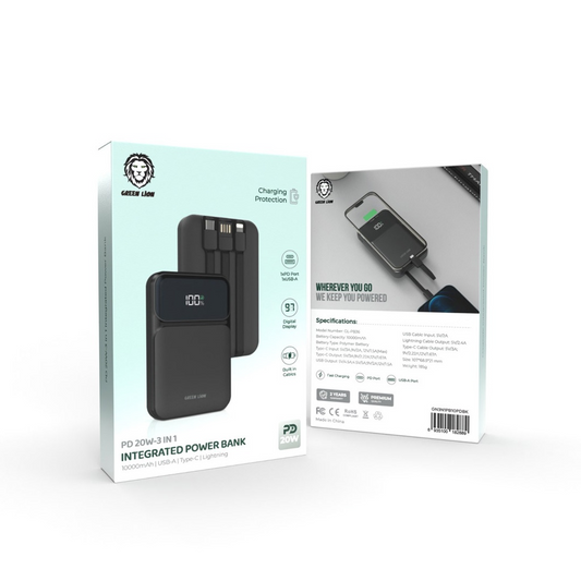 Green Lion 3 in 1 Integrated Power Bank 10000mAh PD 20W