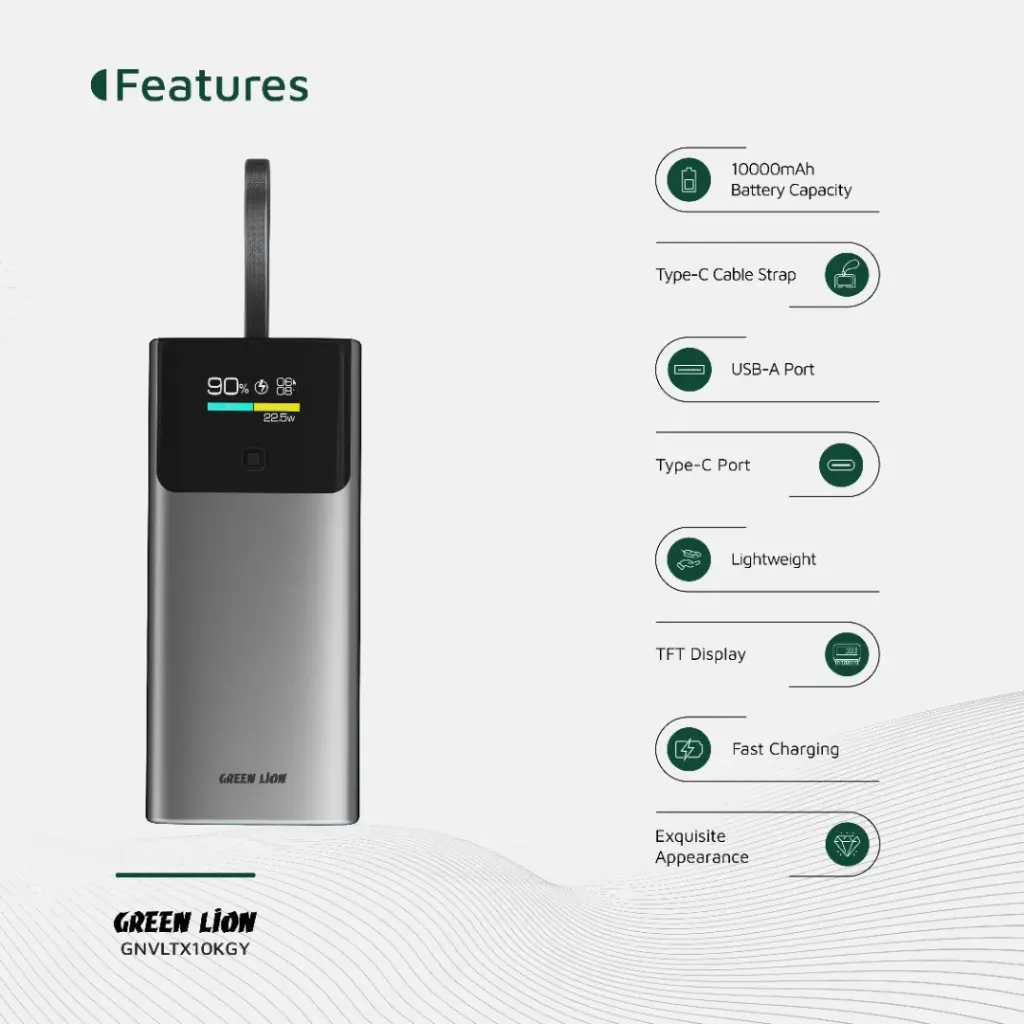 Green Lion Voltix 10000mAh Power Bank PD20W