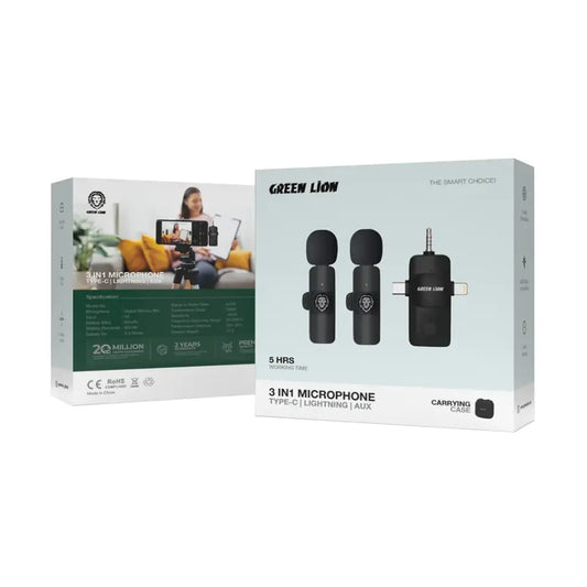 Green Lion 3 IN 1 Microphone Type-C / Lightning / Aux