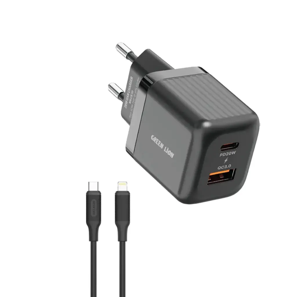 Green Lion Ultra Compact GaN Wall Charger EU Pin A+C 20W