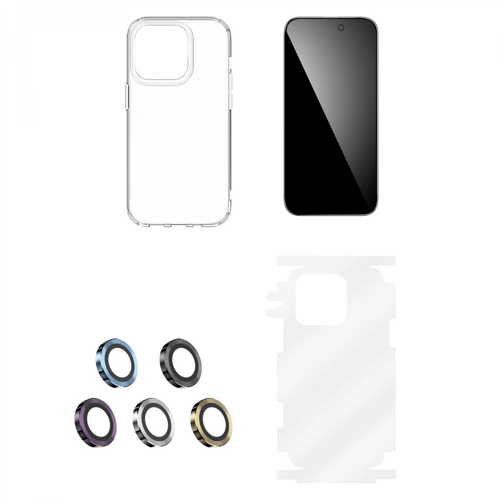 Green Lion 4 in 1 360° Privacy Protection Pack For iPhone 14 Pro - Gold