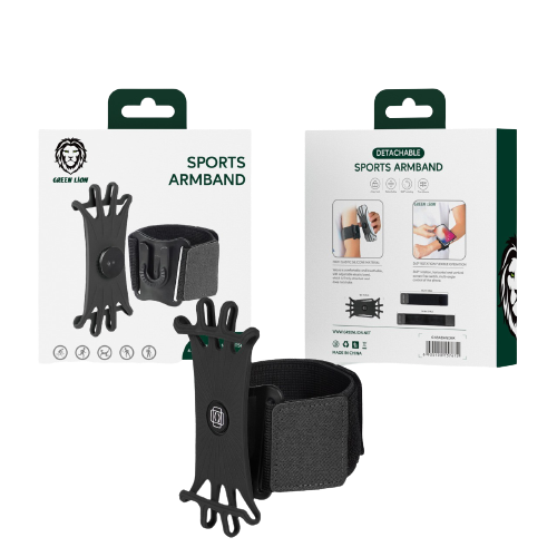 Green Lion Detachable Sports Armband (4"- 6.8") with Adjustable Elastic Band, 360 Degree Rotation