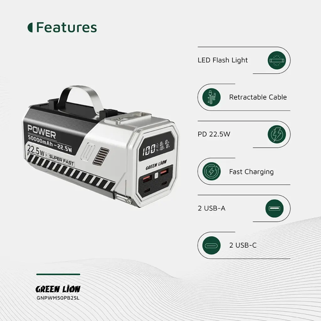 Green Lion 50000mAh Power Bank 22.5W