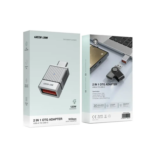 Green Lion 2 in 1 OTG Adapter USB-A to USB-C