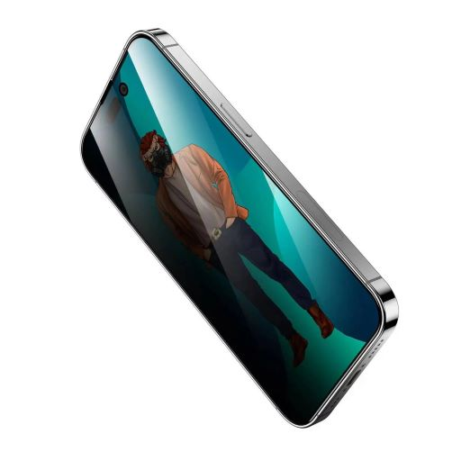 Green Lion 3D Desert Privacy Round Edge Glass Screen Protector - iphone 14 plus