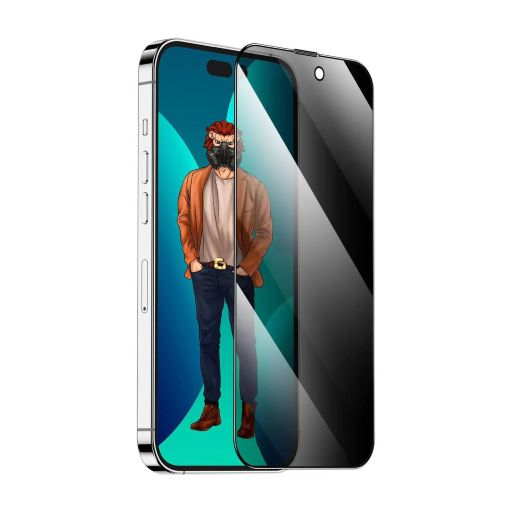 Green Lion 3D Desert Privacy Round Edge Glass Screen Protector - iphone 14 plus