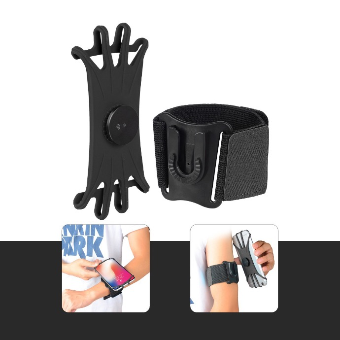 Green Lion Detachable Sports Armband (4"- 6.8") with Adjustable Elastic Band, 360 Degree Rotation