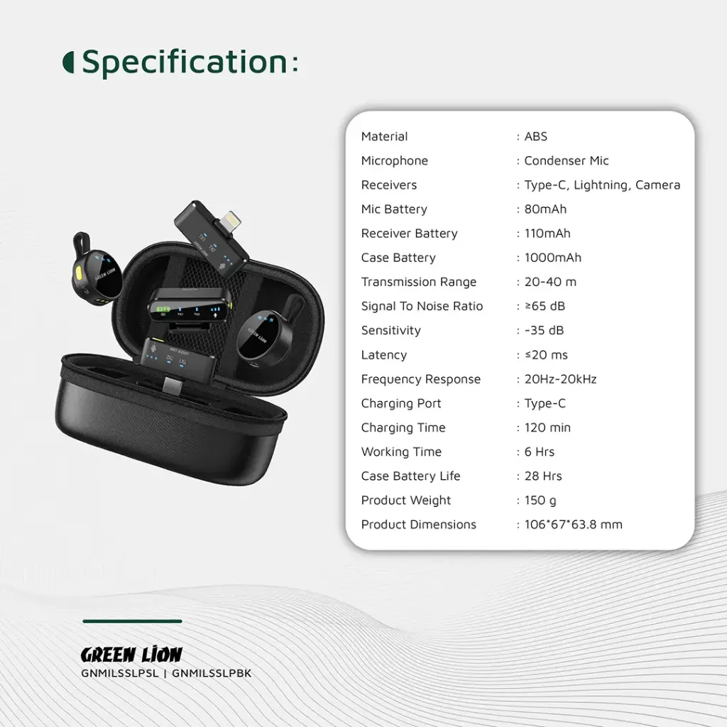 Green Lion GM-85X 3 In 1 Wireless Microphone