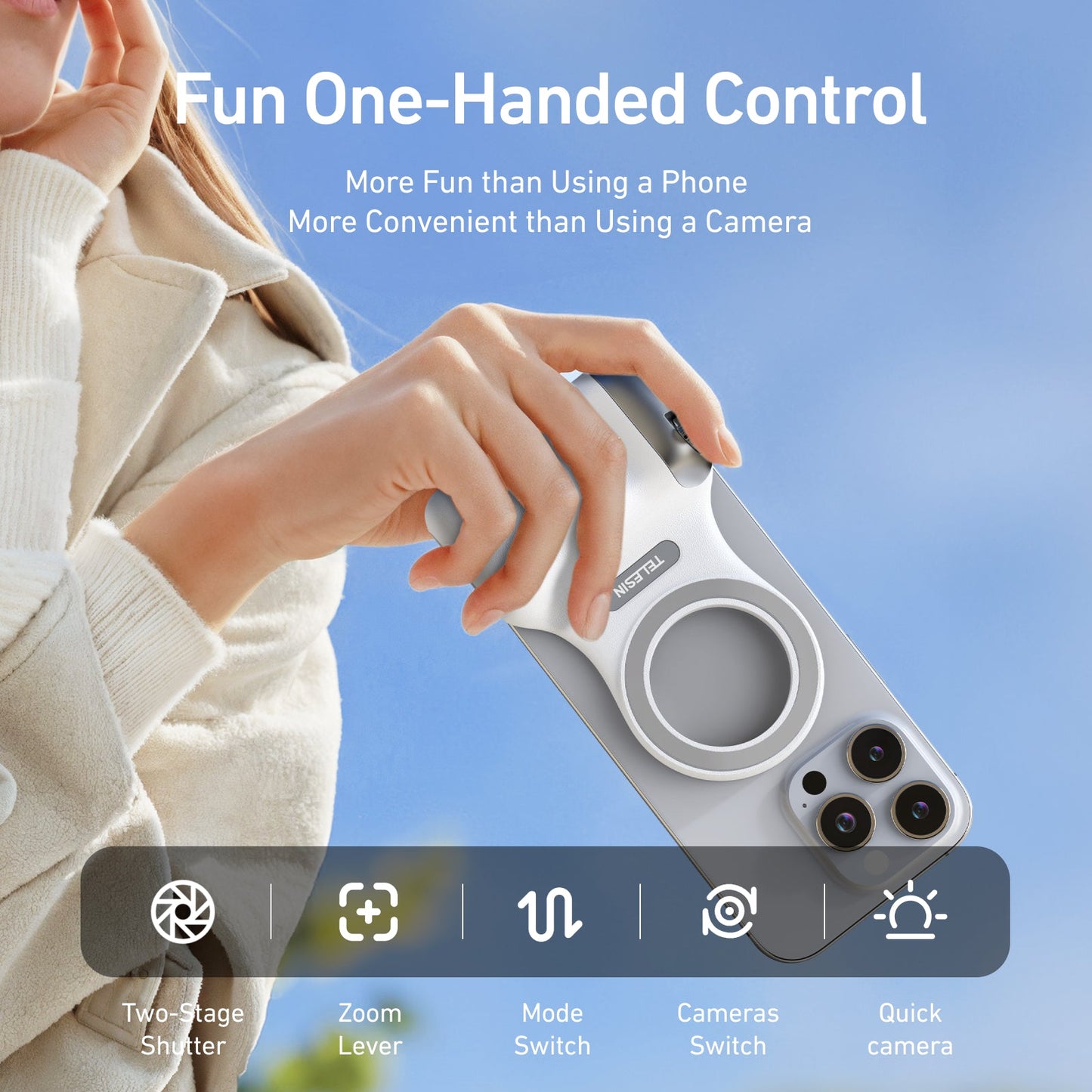 Telesin Fun Shot Magnetic Grip For Phone
