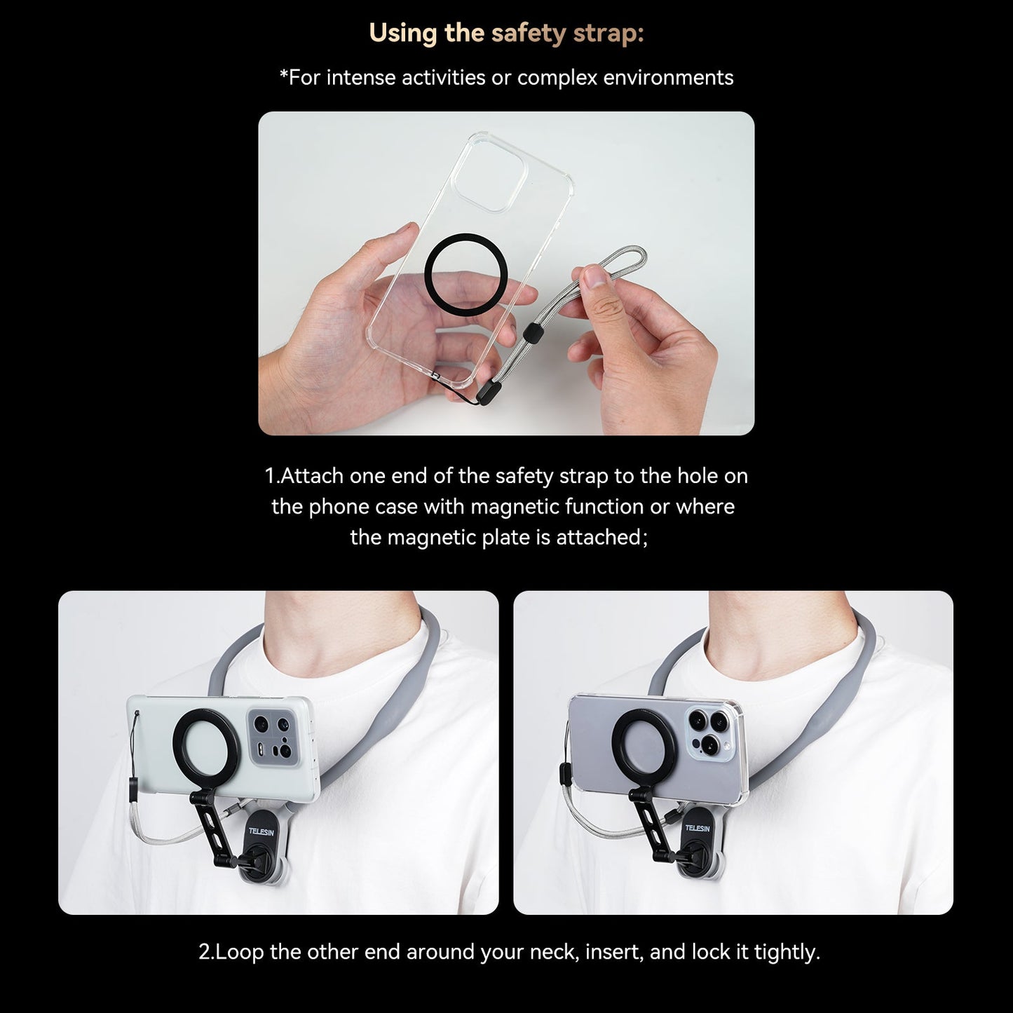 Telesin Magnetic Neck Mount for Phones