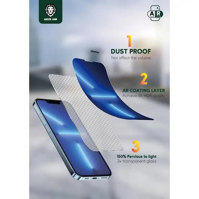 Green Lion Anti-Reflective Transparent Glass Screen Protector iphone 13/ 13 pro/ 13 pro max