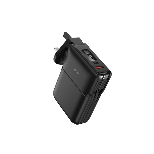 Green Lion Travel Power Bank 10000mAh / Adapter / Holder - Black
