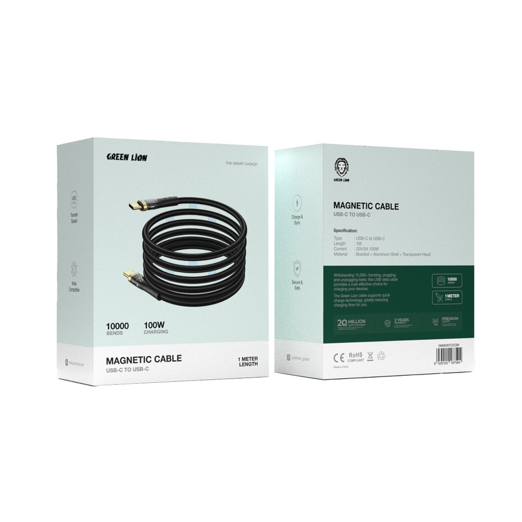 Green Lion Magnetic Cable USB-C to USB-C