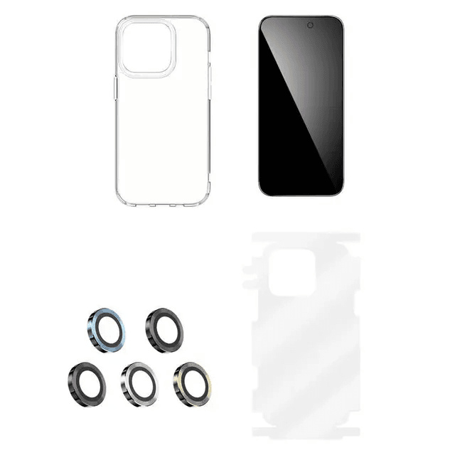 Green Lion 4 in 1 360° Privacy Protection Pack For iPhone 14 Pro - Gold