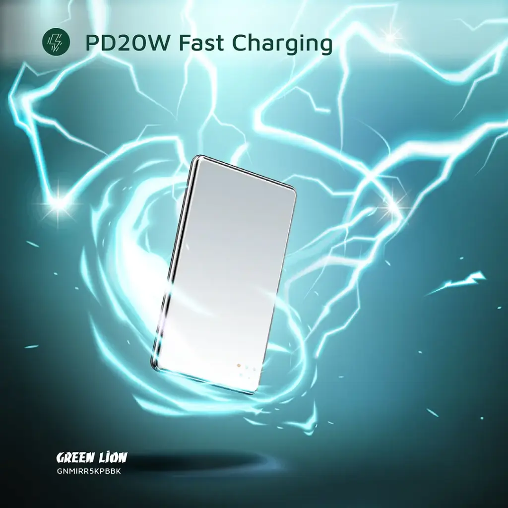 Green Lion Mirror Design 5000mAh Power Bank